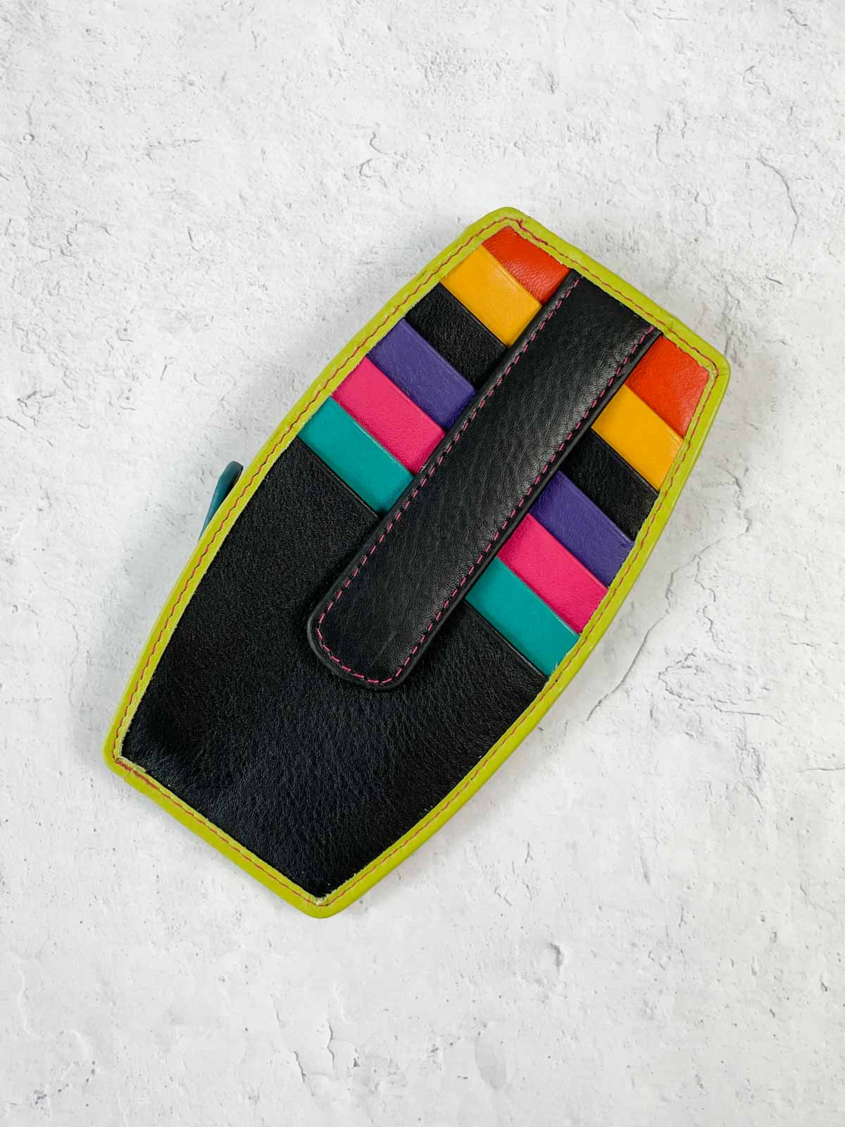 iLi New York Double Sided Credit Card Holder, Black Brights - Statement Boutique