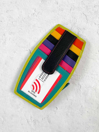 iLi New York Double Sided Credit Card Holder, Black Brights - Statement Boutique