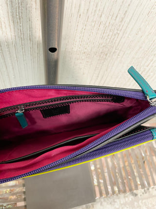 iLi New York Double Zip Crossbody Bag, Black Brights - Statement Boutique