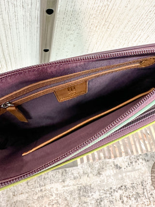 Double Zip Crossbody Bag, Sage Multi