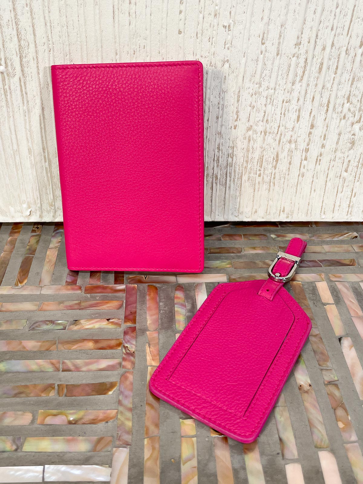 iLi New York Passport Wallet & Luggage Tag Set, Indian Pink - Statement Boutique