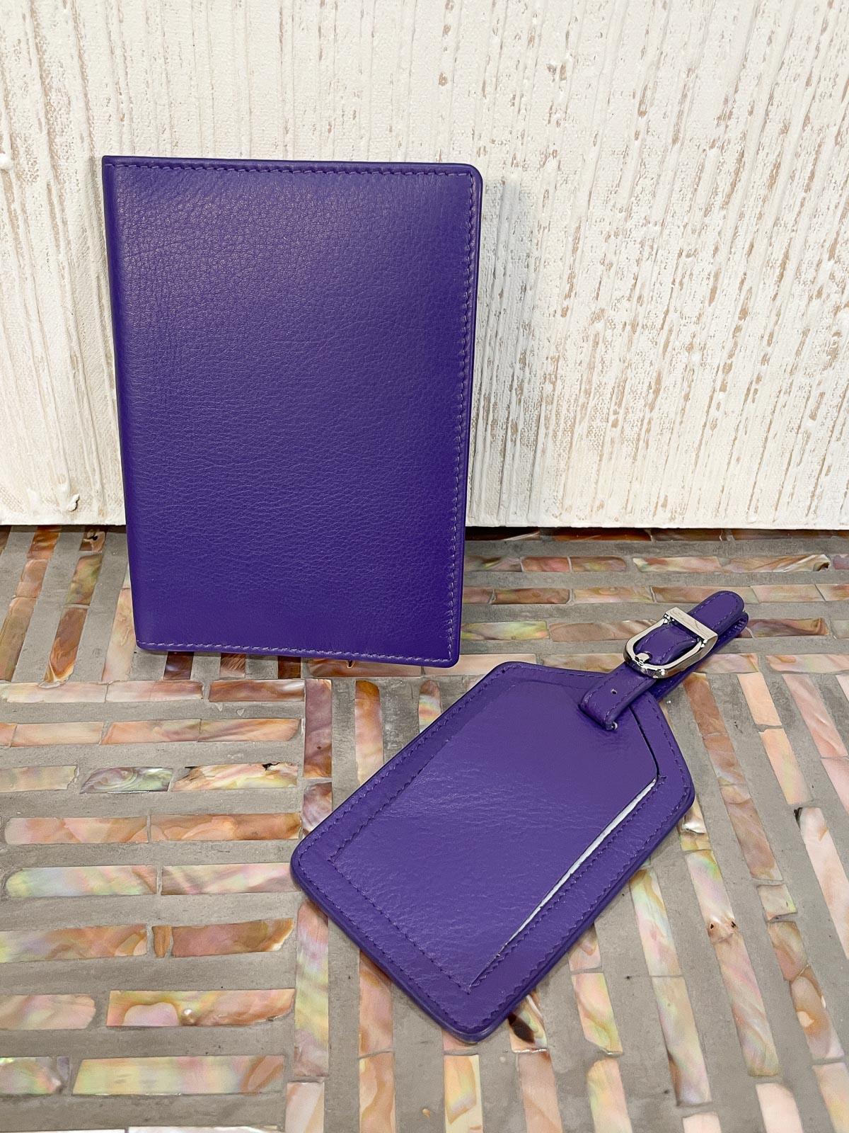 iLi New York Passport Wallet & Luggage Tag Set, Purple - Statement Boutique