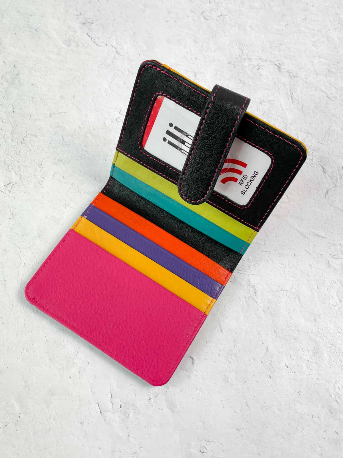 iLi New York Small Bifold Wallet, Black Brights - Statement Boutique