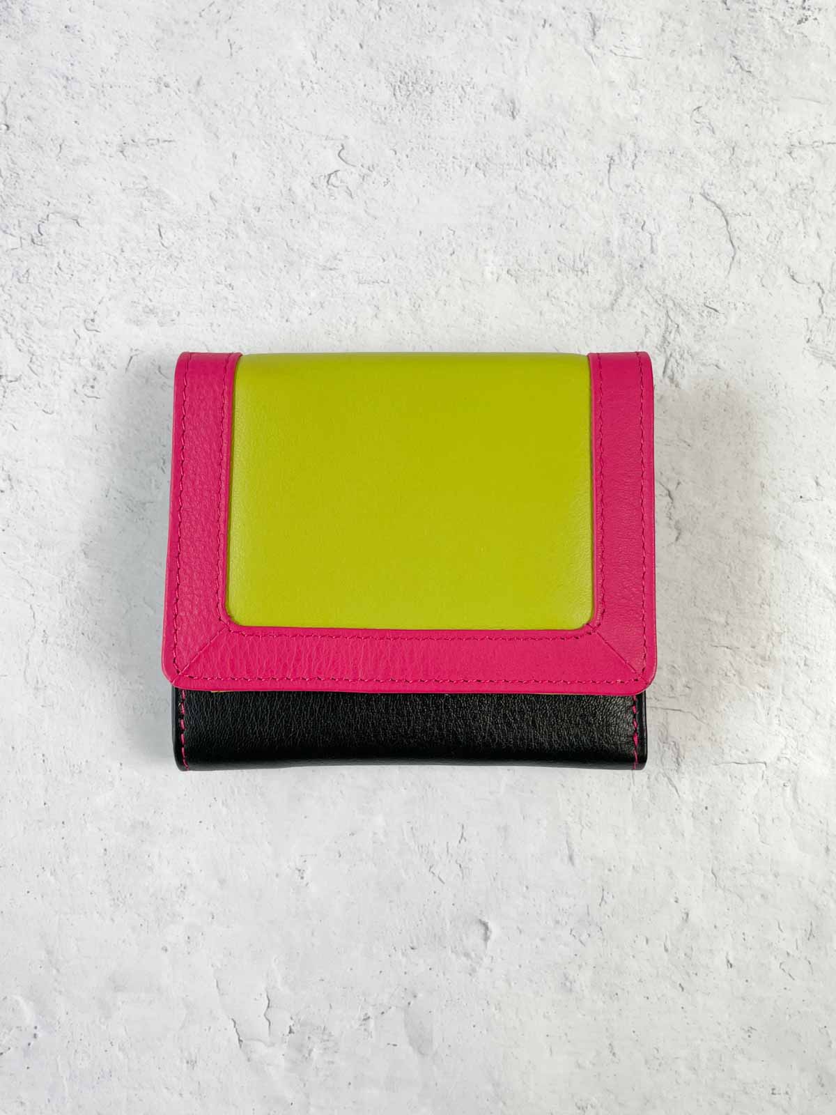 iLi New York Small Multi Color Trifold Wallet, Black Brights - Statement Boutique