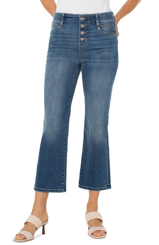 Liverpool Los Angeles Gia Glider Crop Flare with Exposed Buttons, Neola - Statement Boutique