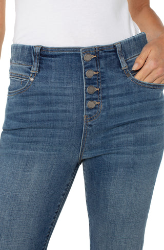 Liverpool Los Angeles Gia Glider Crop Flare with Exposed Buttons, Neola - Statement Boutique