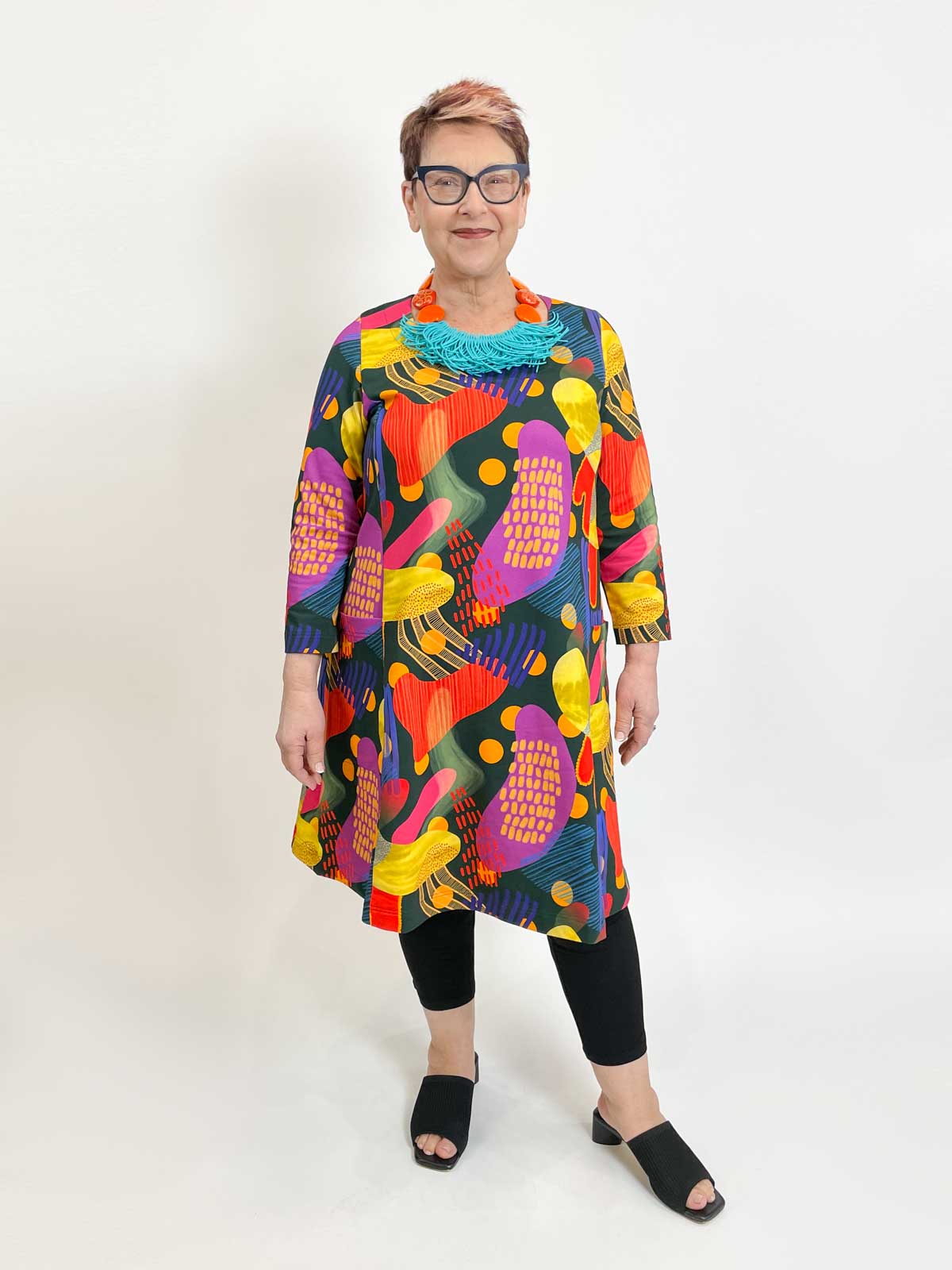 Aino Diana Tunic Dress, Mamaki Print - Statement Boutique