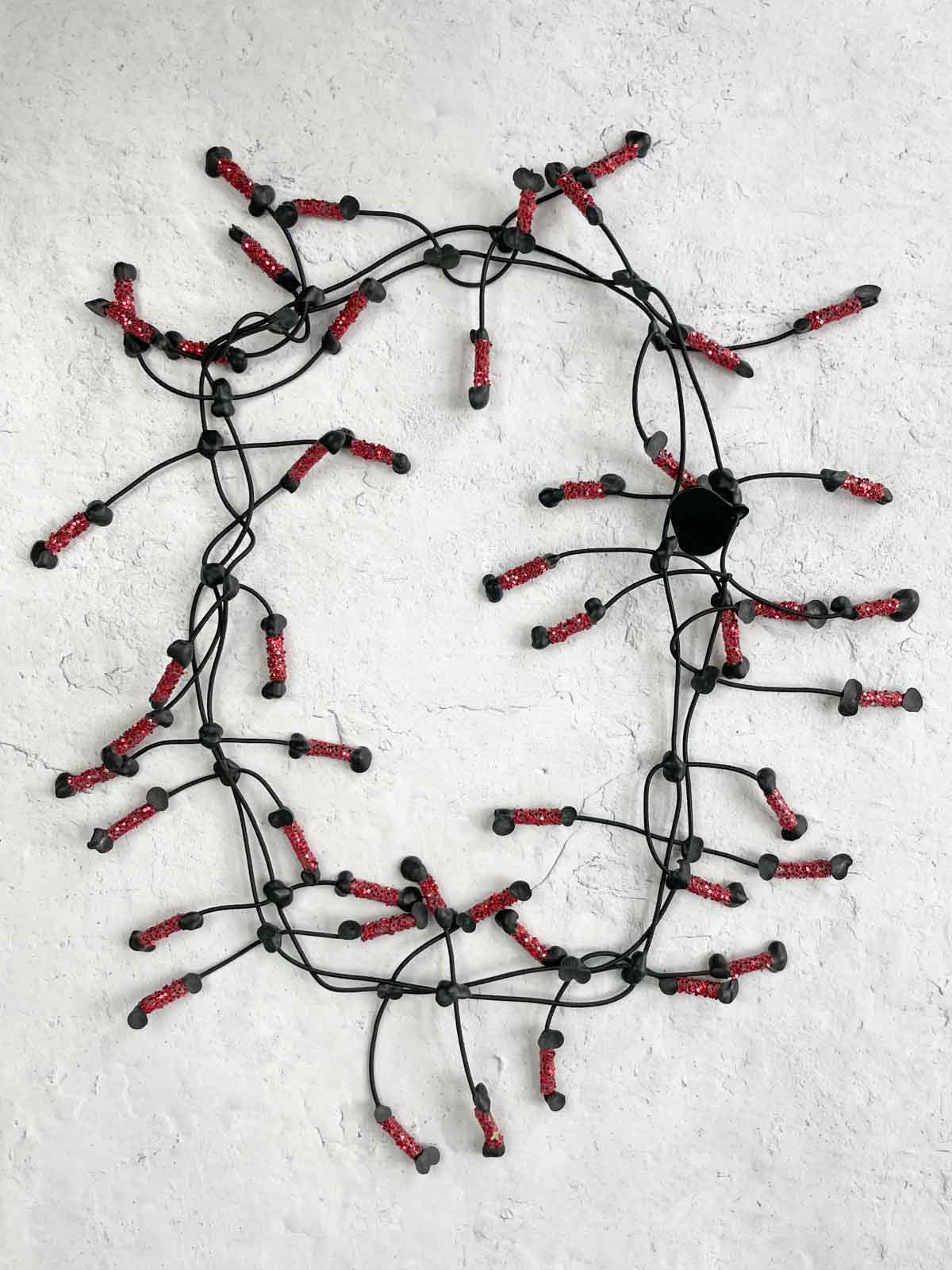 Annemieke Broenink Glitter Pop Necklace, Metallic Red - Statement Boutique