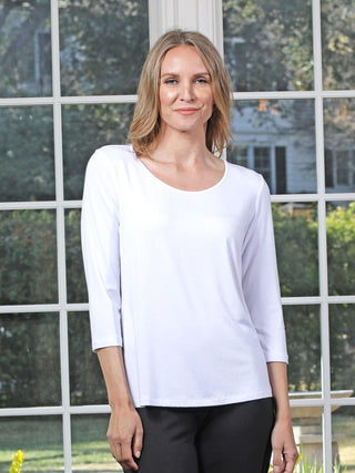Chalet et ceci Jersey 3/4 Sleeve Basic Top