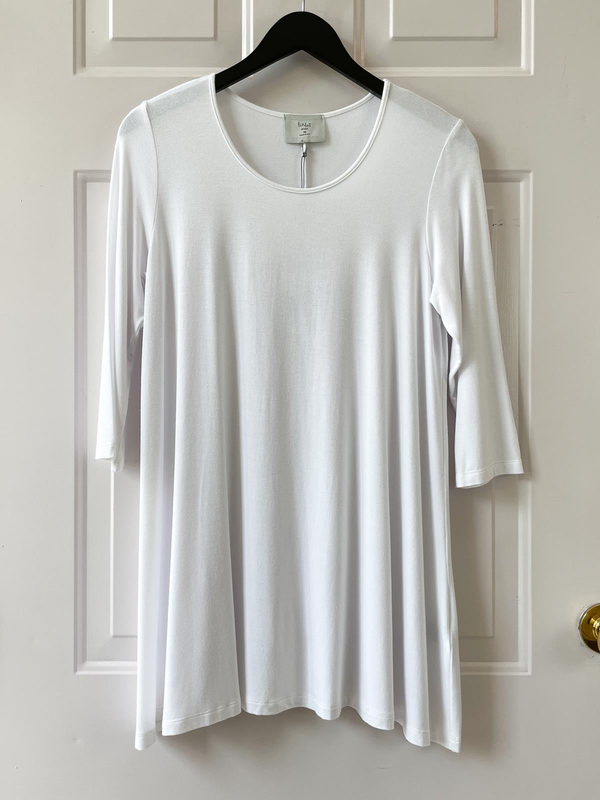 Chalet et ceci Jersey 3/4 Sleeve Tunic, White