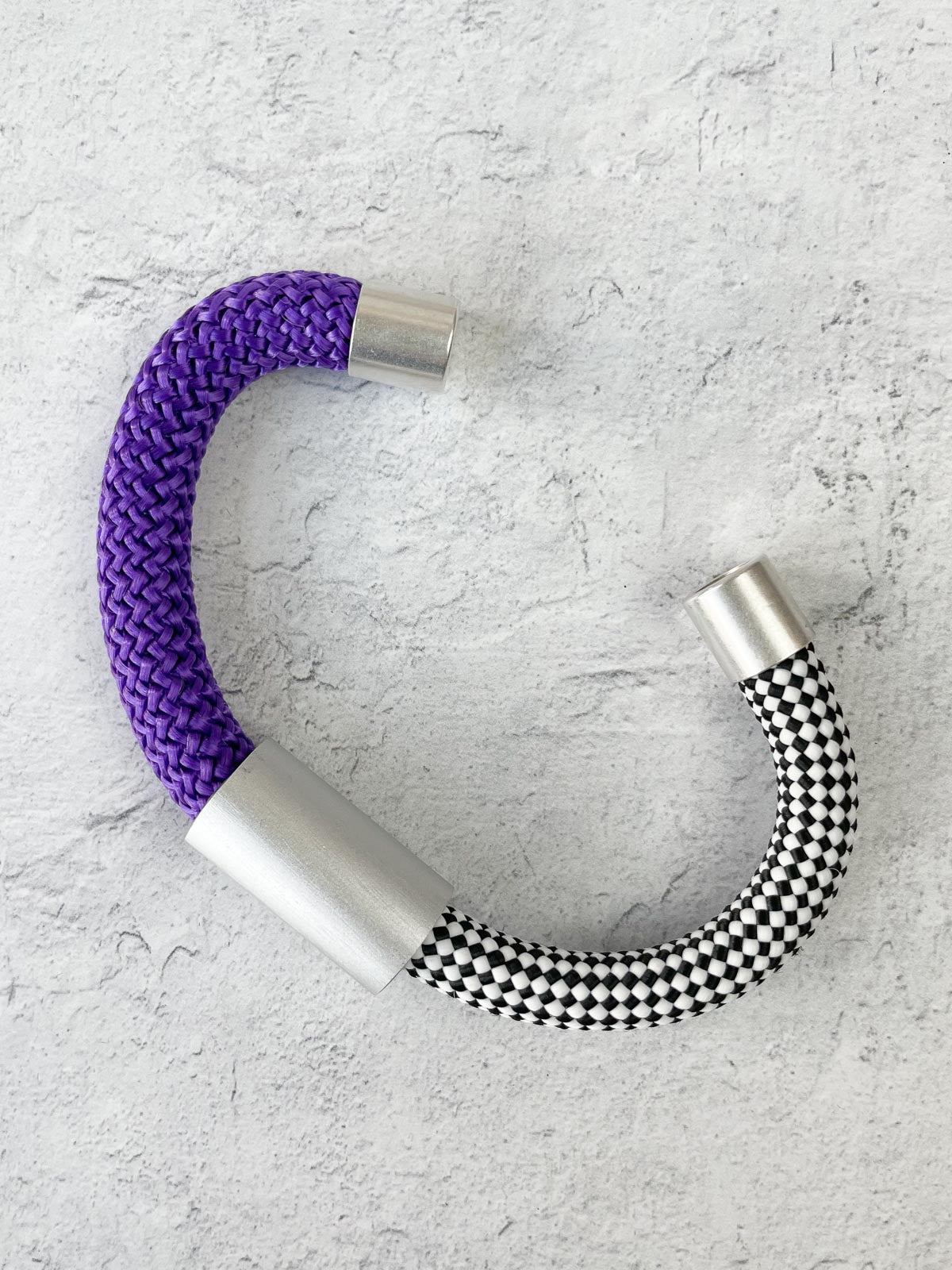 Christina Brampti Mixed Cord &amp; Aluminum Magnet Bracelet, Silver/Purple - Statement Boutique