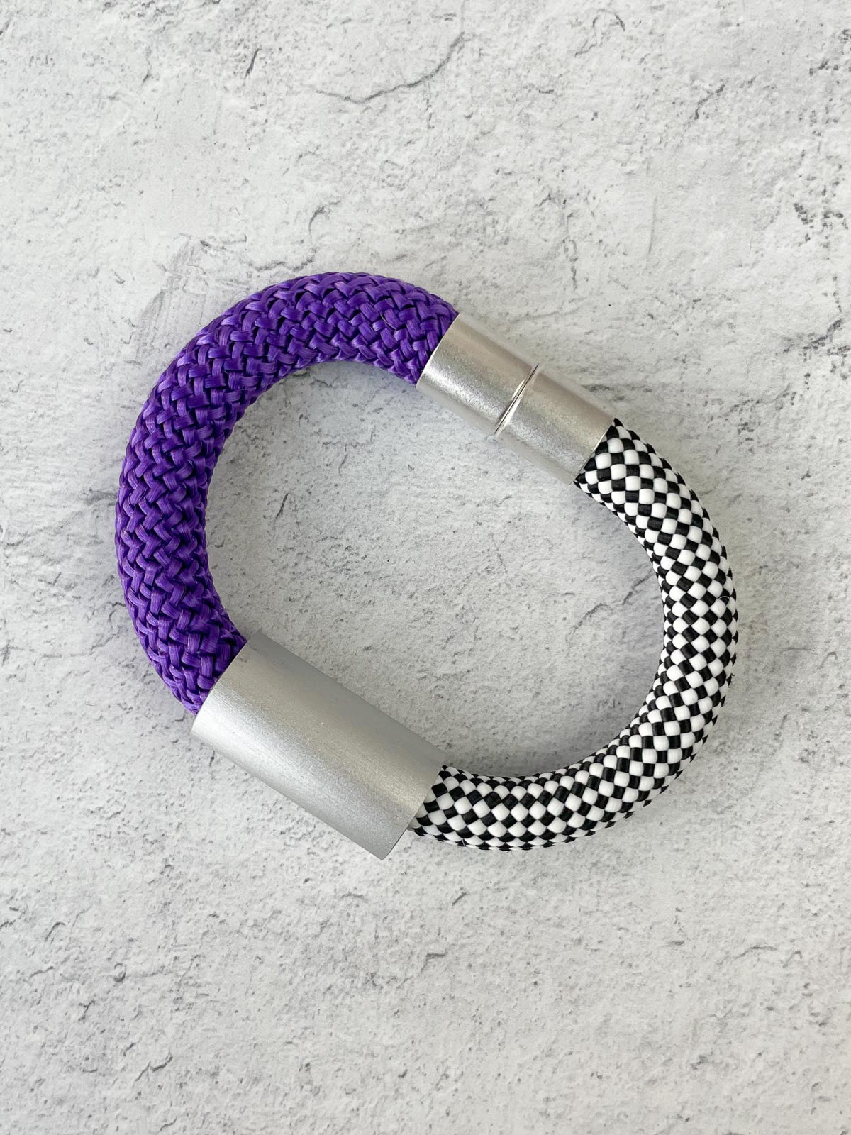 Christina Brampti Mixed Cord & Aluminum Magnet Bracelet, Silver/Purple - Statement Boutique