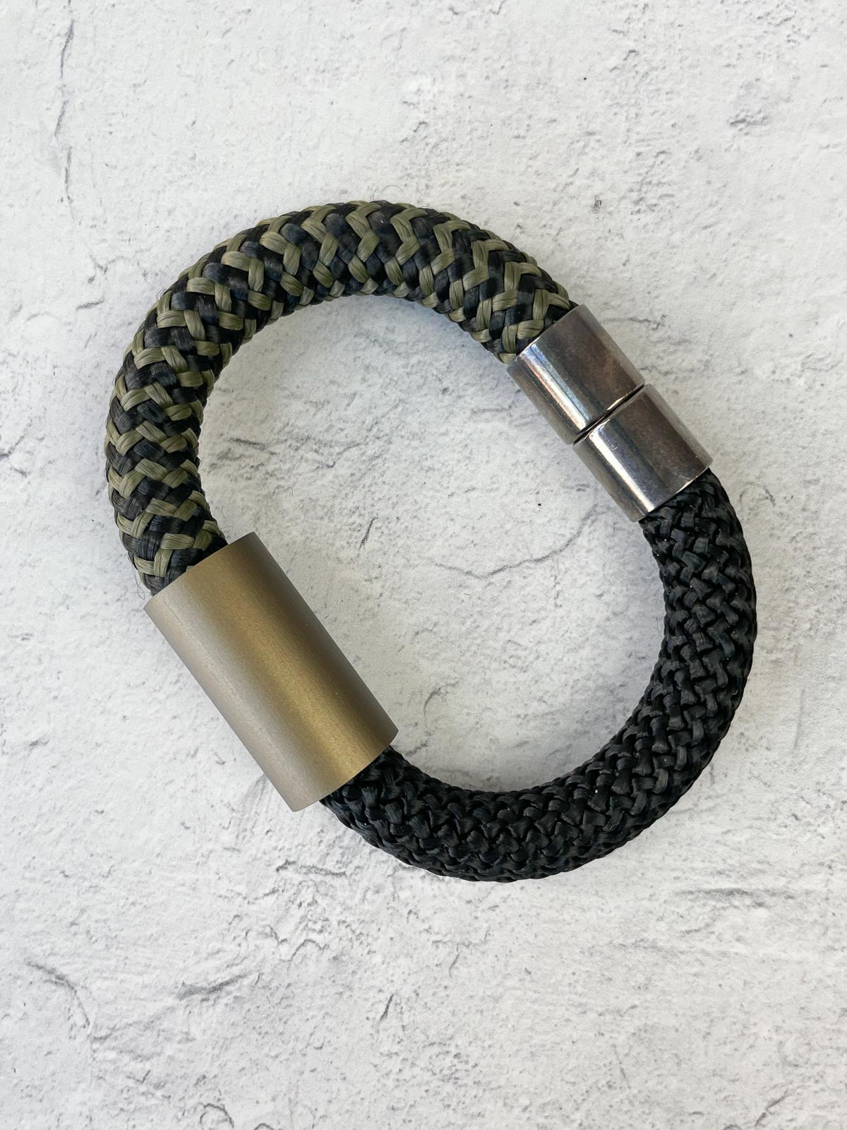 Christina Brampti Mixed Cord &amp; Aluminum Magnet Bracelet, Bronze/Black - Statement Boutique