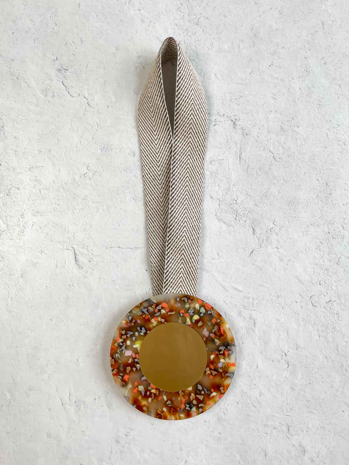 Christina Brampti Acrylic Pendant on Ribbon Necklace, Orange Neutral - Statement Boutique