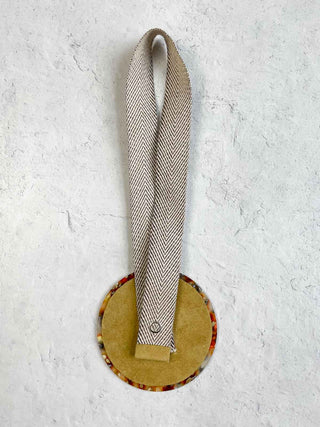 Christina Brampti Acrylic Pendant on Ribbon Necklace, Orange Neutral - Statement Boutique