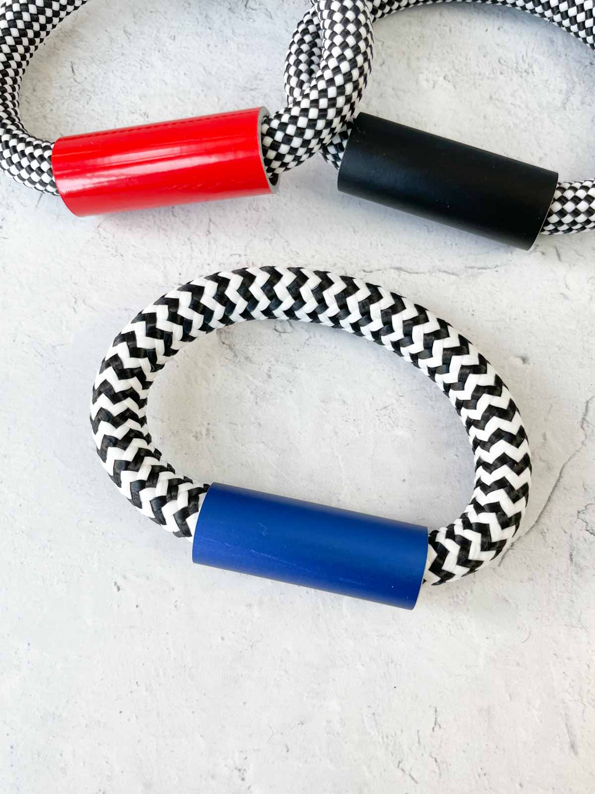 Christina Brampti Cord & Aluminum Hidden Magnet Bracelet, Blue/Zig Zag - Statement Boutique
