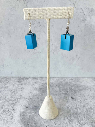 Christina Brampti Small Rectangular Aluminum Drop Earrings, Turquoise - Statement Boutique