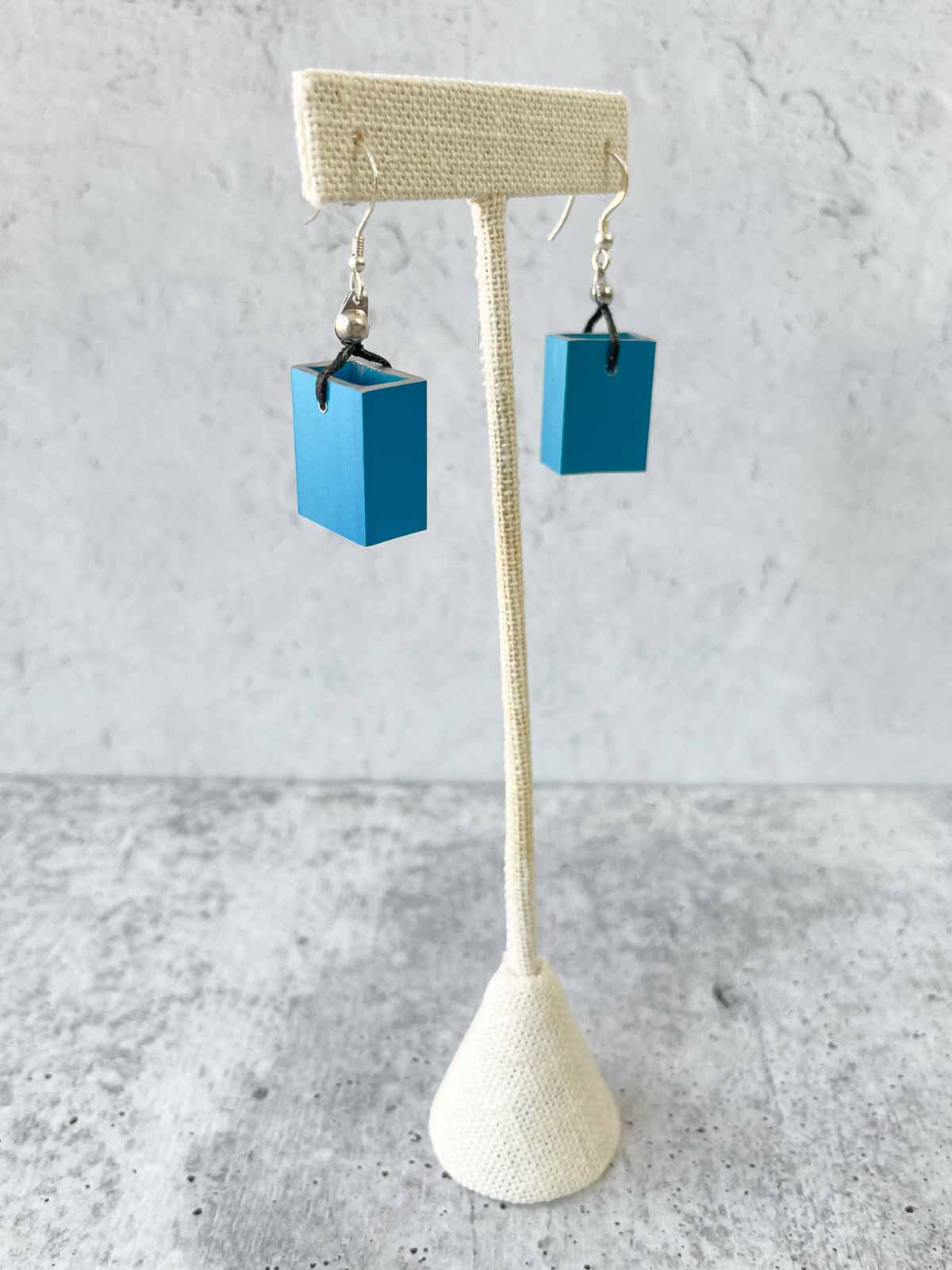 Christina Brampti Small Rectangular Aluminum Drop Earrings, Turquoise - Statement Boutique