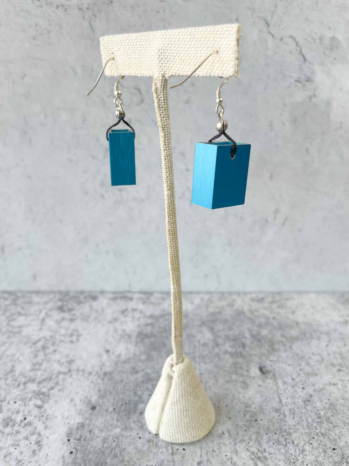 Christina Brampti Small Rectangular Aluminum Drop Earrings, Turquoise - Statement Boutique