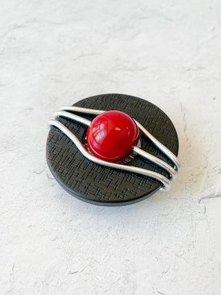 OC Jewelry Denali Magnet Brooch, Black/Red