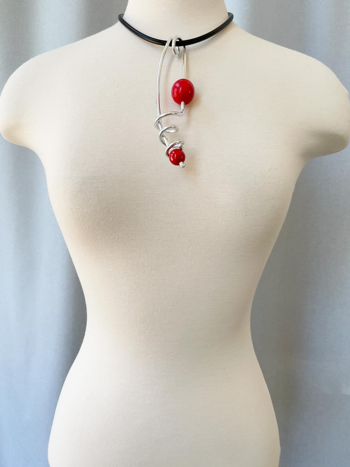 OC Jewelry Tagua Note Convertible Necklace, Red