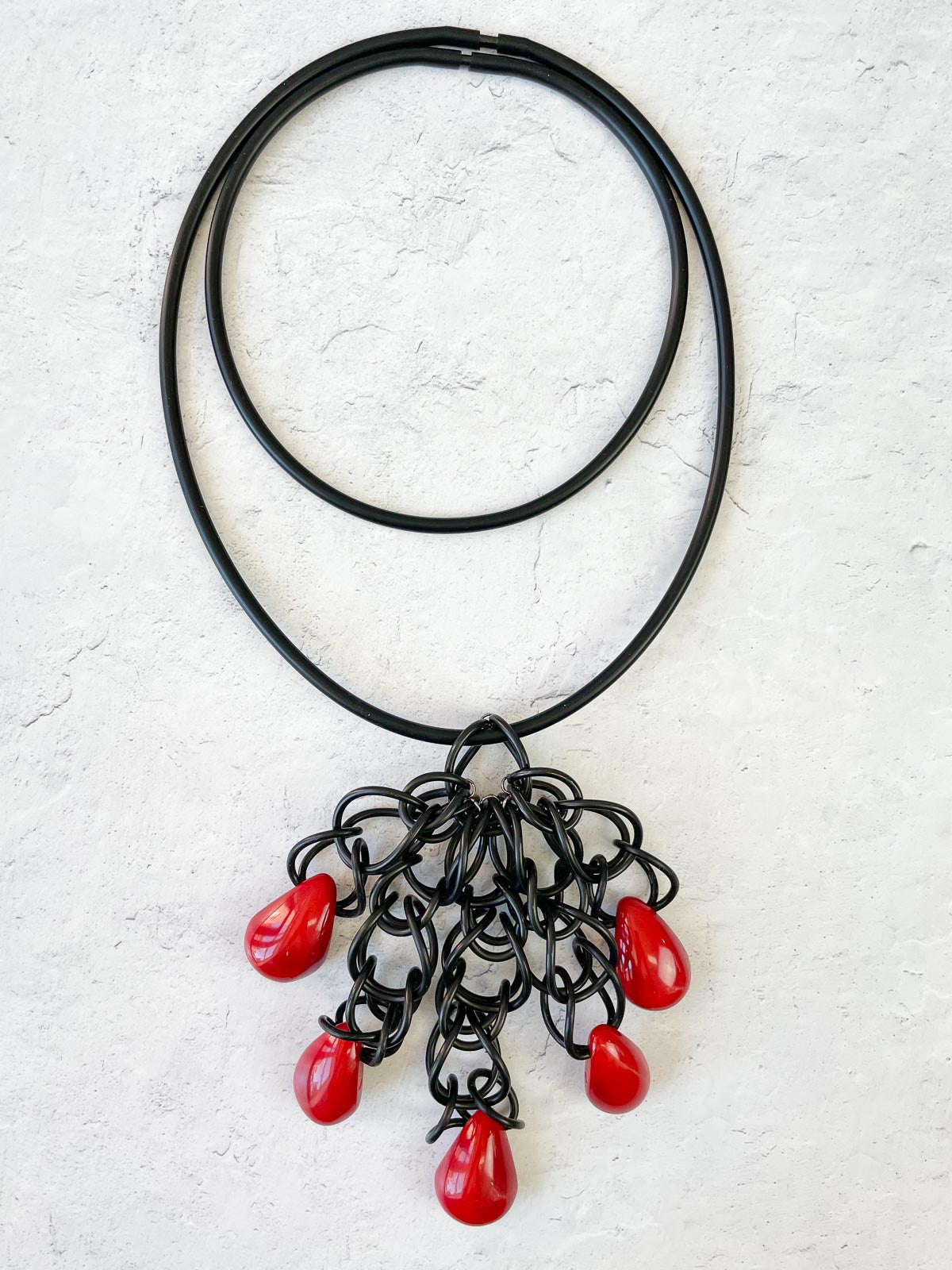 OC Jewelry Tier Drop Convertible Necklace, Red