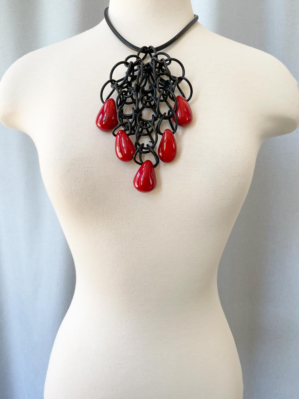 OC Jewelry Tier Drop Convertible Necklace, Red