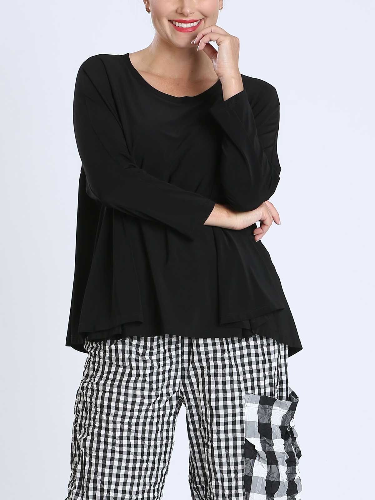 IC Collection Oversized Swing Top, Black - Statement Boutique