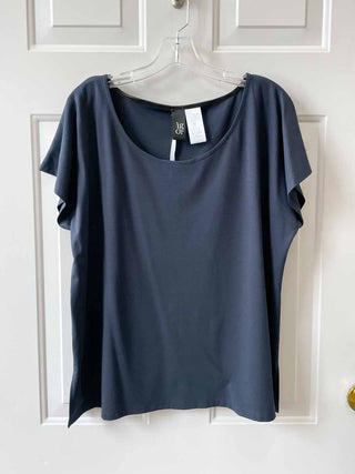 Igor Dobranic The Edit Short Sleeve Scoop Neck Top, Dark Blue - Statement Boutique