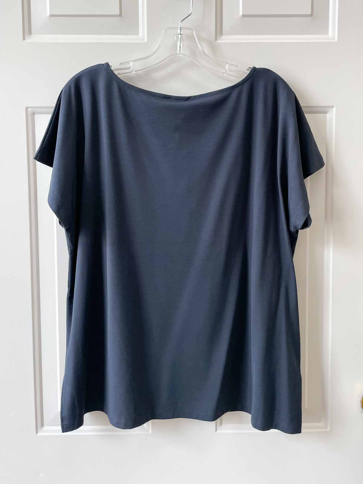 Igor Dobranic The Edit Short Sleeve Scoop Neck Top, Dark Blue - Statement Boutique