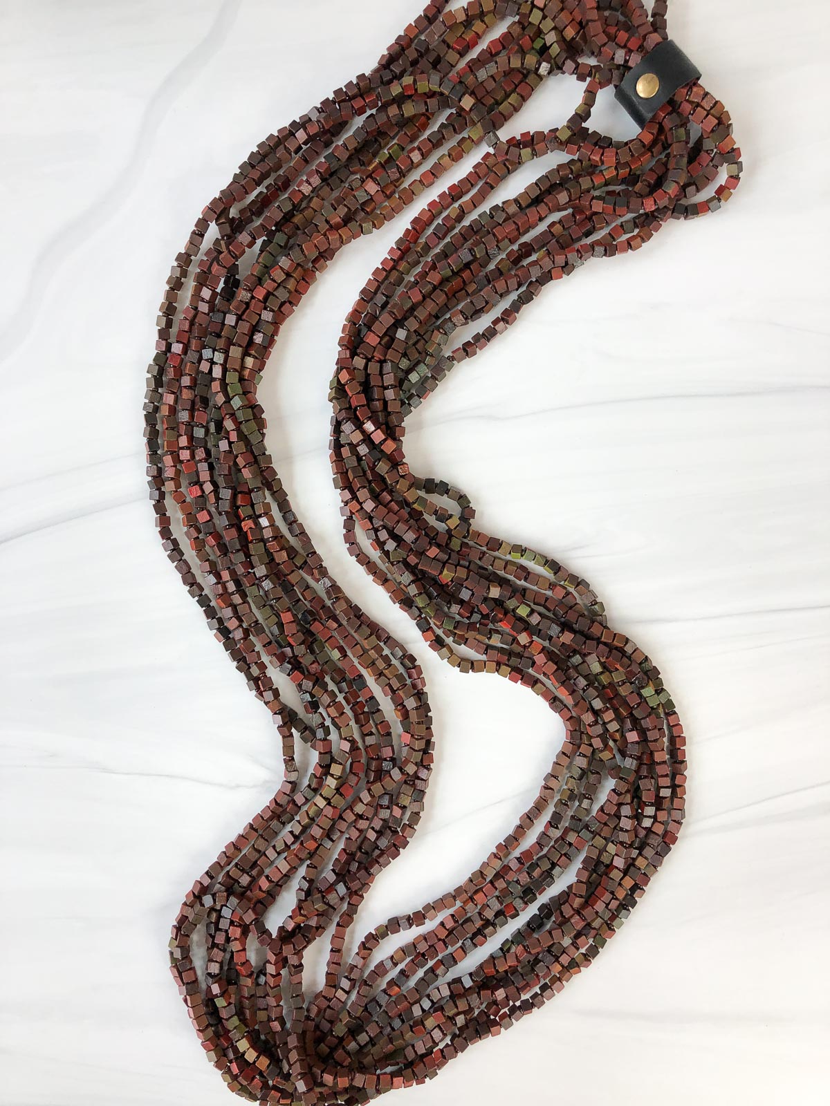 Jianhui London Hand Painted The Next Pashmina Beaded Necklace, Wine/Green - Statement Boutique