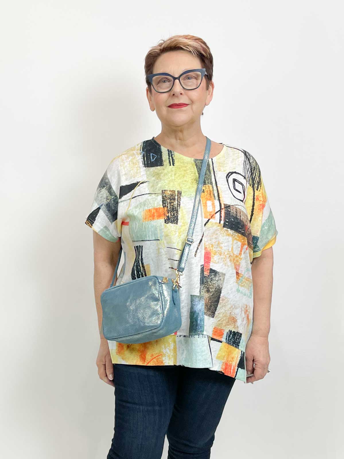 Dusty blue bag top