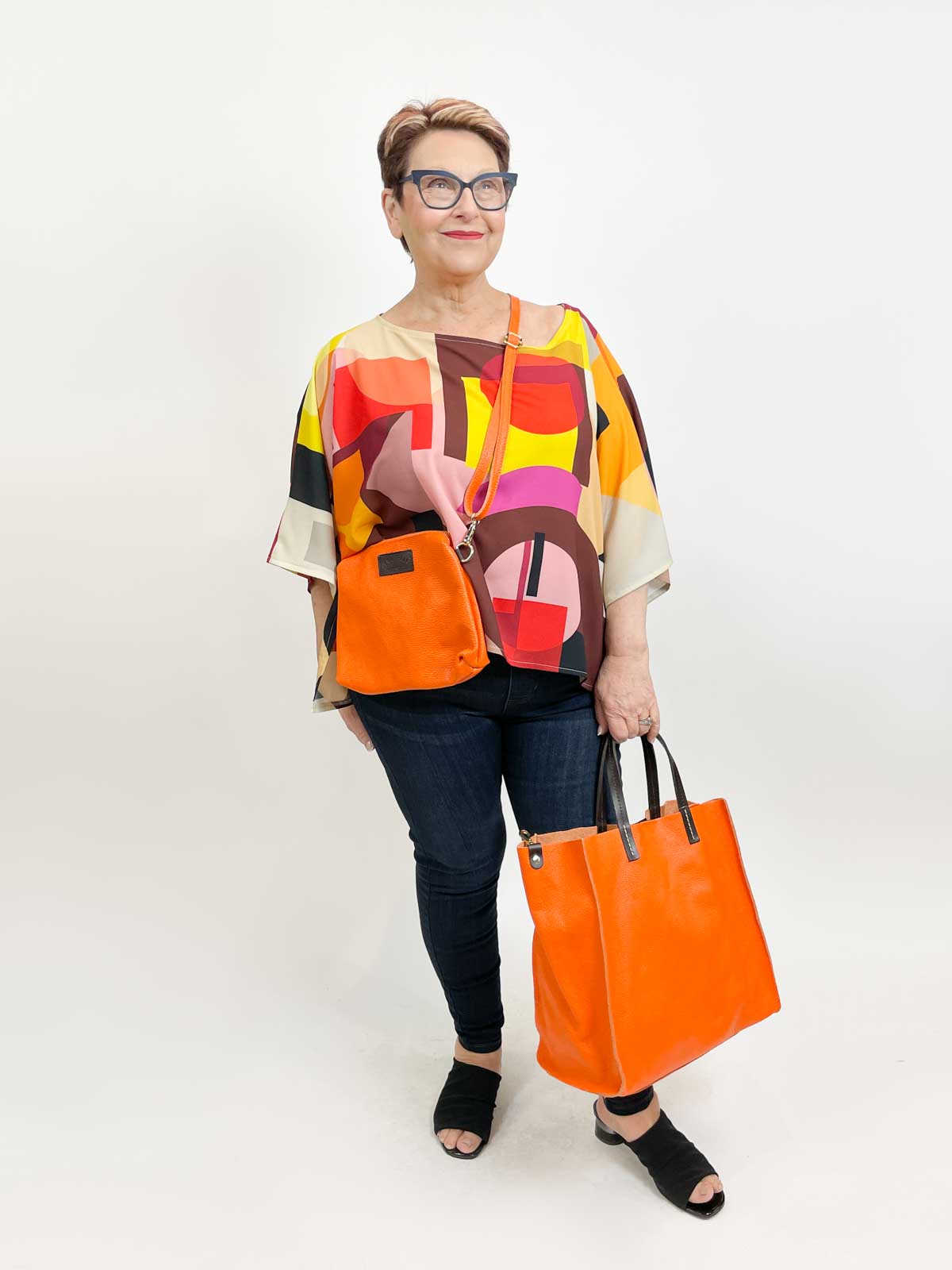 Jijou Capri Charlie 2-in-1 Tote Bag, Orange - Statement Boutique