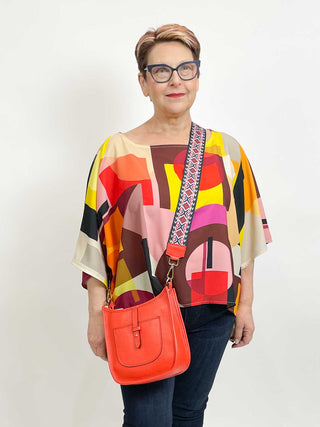 Jijou Capri Marine Messenger Bag, Coral - Statement Boutique
