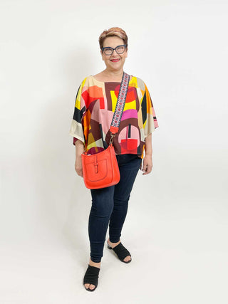 Jijou Capri Marine Messenger Bag, Coral - Statement Boutique