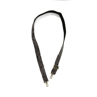 Joy Susan 1.25" Guitar Strap, Grey Abstract Faux Fur