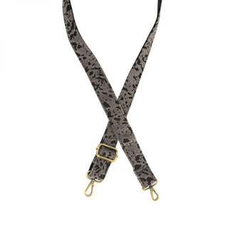 Joy Susan 1.25" Guitar Strap, Grey Abstract Faux Fur