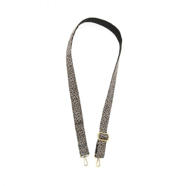 Joy Susan 1.25&quot; Guitar Strap, Grey Lynx Faux Fur