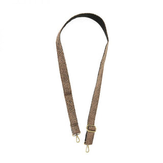 Joy Susan 1.25" Guitar Strap, Brown Mini Cheetah Faux Fur