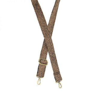Joy Susan 1.25" Guitar Strap, Brown Mini Cheetah Faux Fur