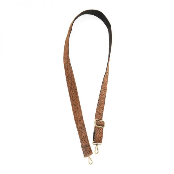 Mini Cheetah Faux Fur Guitar Strap 1.25 Wide Rust