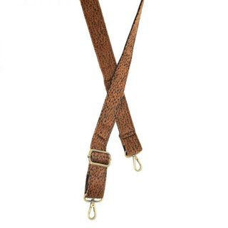 Joy Susan 1.25" Guitar Strap, Rust Mini Cheetah Faux Fur