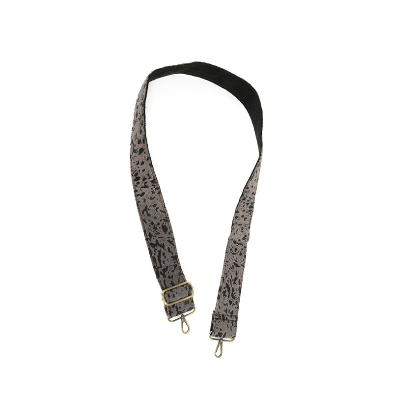 2 Guitar Strap, Grey Abstract Faux Fur