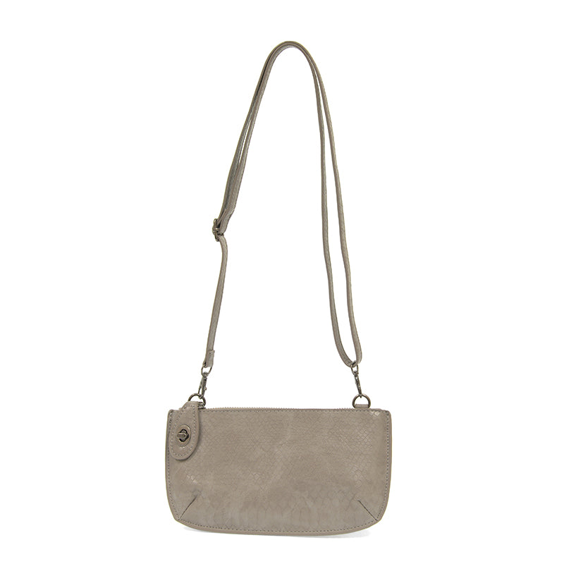 Joy Susan Python Mini Crossbody Wristlet Clutch, Smoke Grey