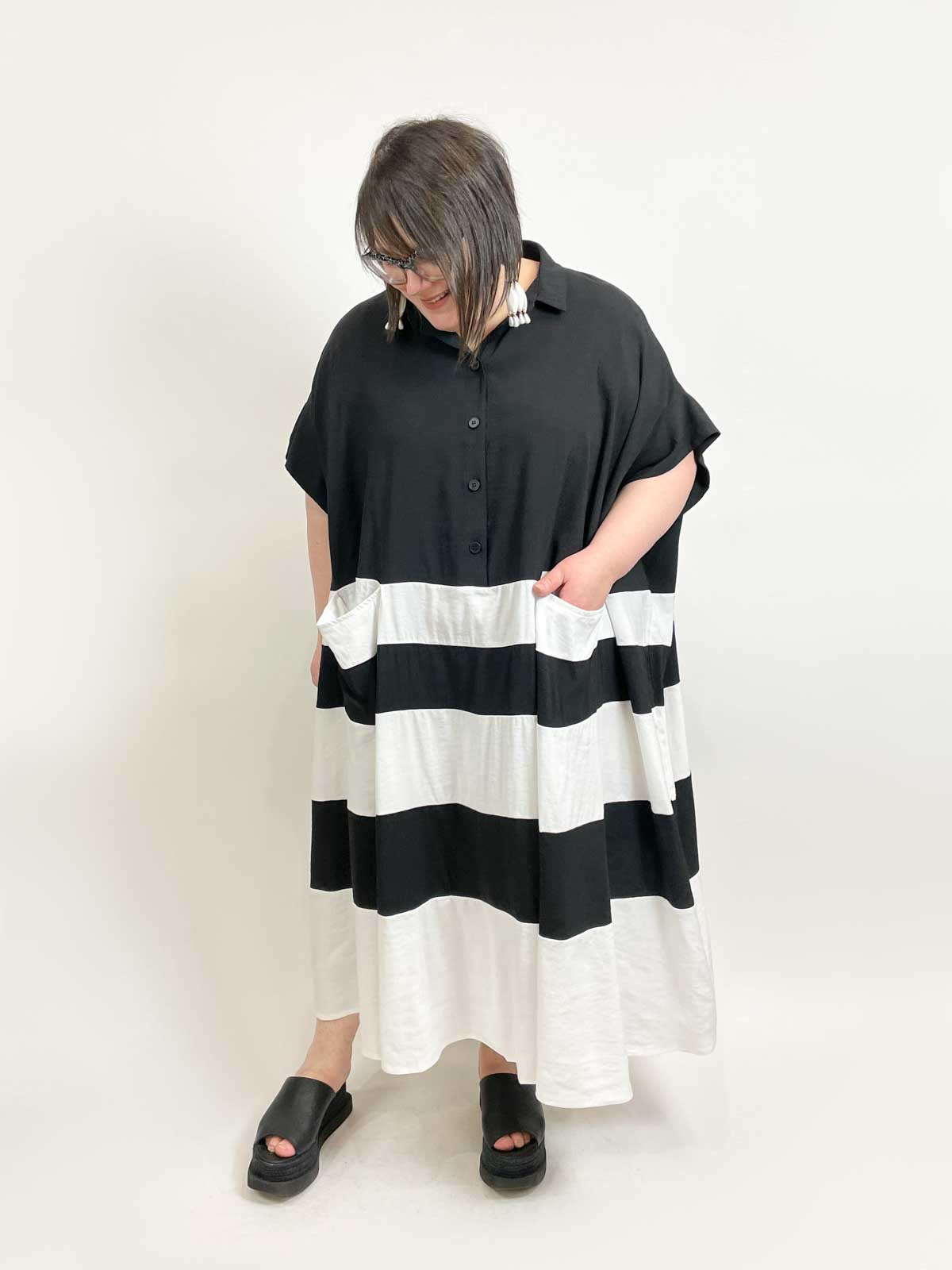Kedem Sasson Fern Dress, Black/White - Statement Boutique