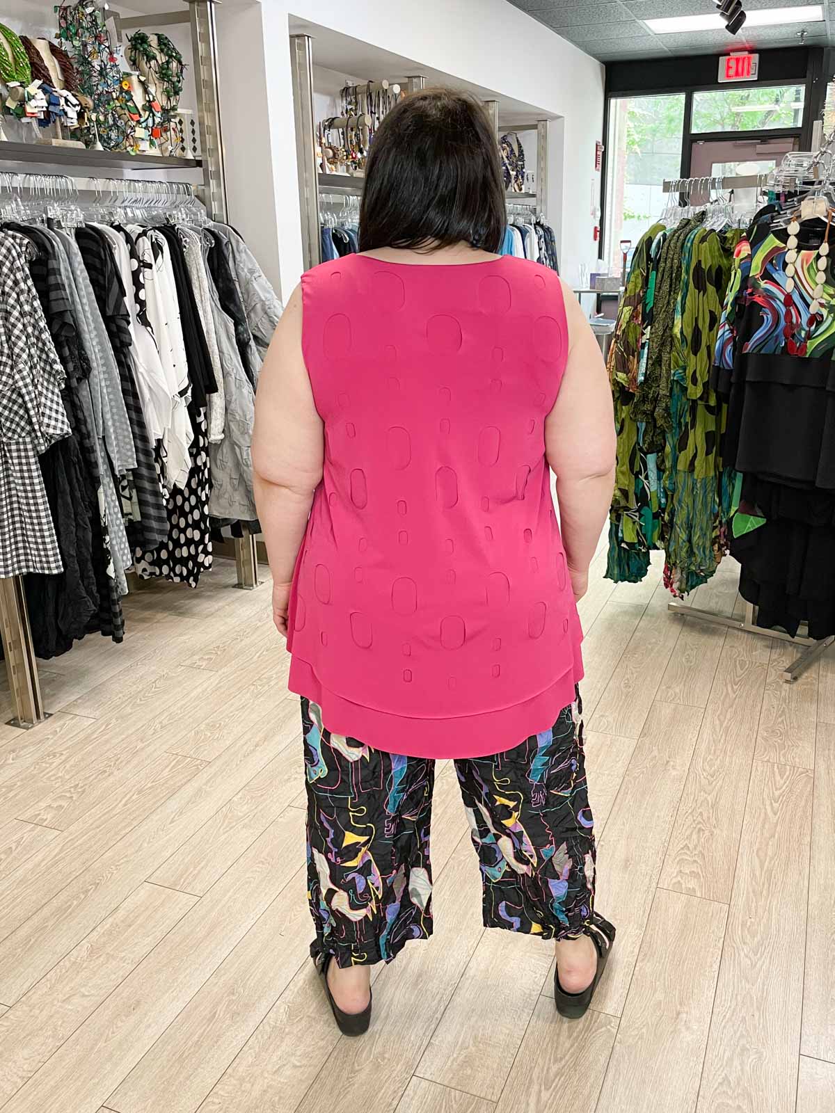 Kozan Marianna Tunic, Magenta Cut-Out - Statement Boutique