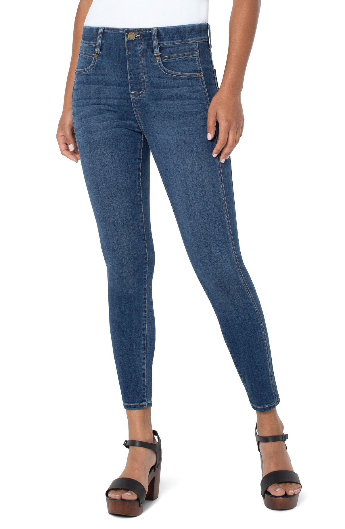 Liverpool Los Angeles Gia Glider Crop Skinny Seamed, Goldwater - Statement Boutique