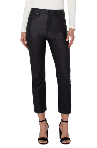 Liverpool Los Angeles Kennedy High Rise Straight Leg Crop, Black Coated - Statement Boutique