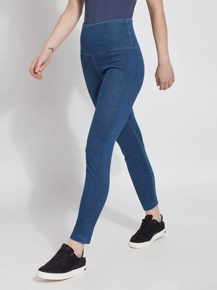 Lysse Denim Legging, Mid Wash - Statement Boutique