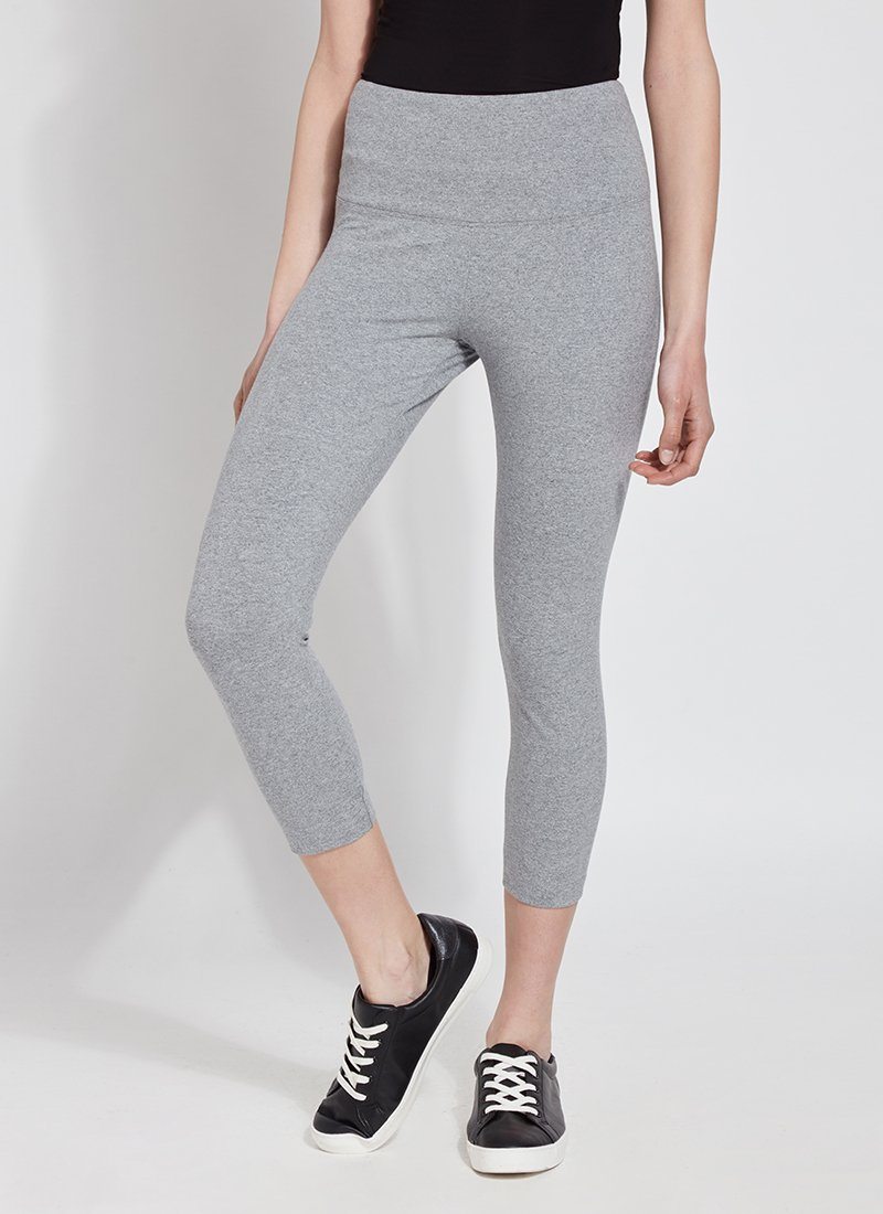 Lysse Flattering Cotton Crop Legging, Grey Melange - Statement Boutique